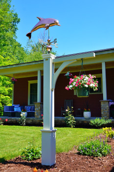 Frankfort Weathervane Garden Post with Dolphin