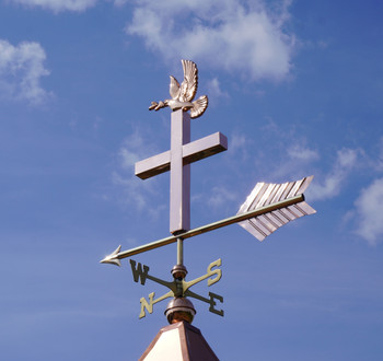 Premium Cross Weathervane With Peace Dove 