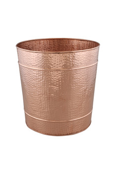 Hand Hammered Standing Copper Planter Round 