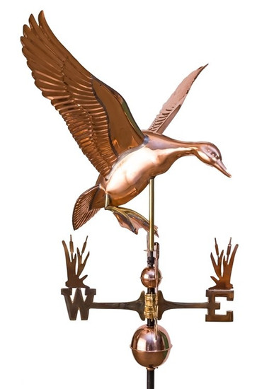 Landing Duck Weathervane with cat tail directionals