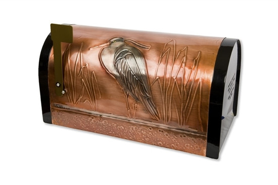 Great Blue Heron Copper Mailbox