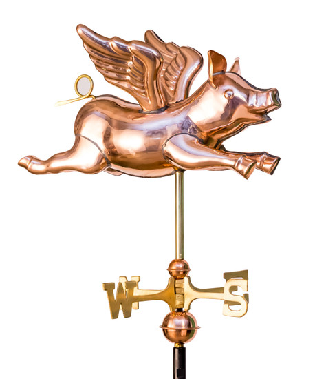 Small 3D Flying Pig Weathervane