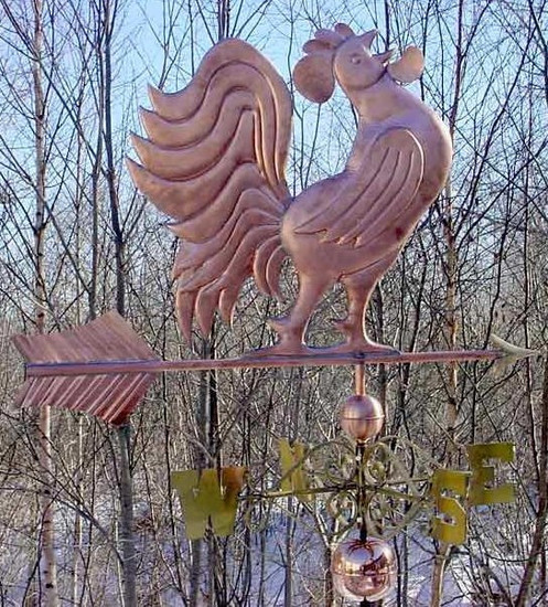 Jumbo Crowing Rooster Weathervane