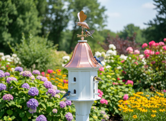 vinyl birdhouse with honeybee weathervane 