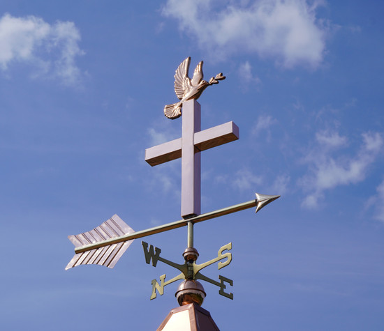 Premium Cross Weathervane With Peace Dove 