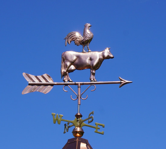  Small Rooster on Cow Weathervane