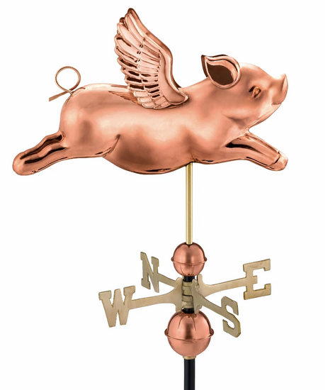Cottage Flying Pig Weathervane
