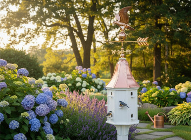 Octagon Dovecote Birdhouse with Eagle Weathervane - Eastcoast