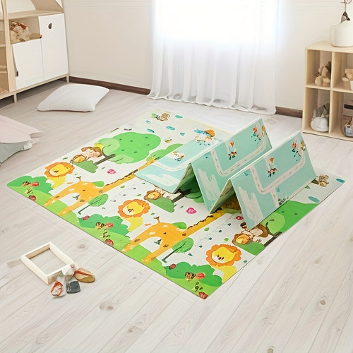 Baby-Krabbelmatte – Dschungel-Thema mit Löwe & Giraffe