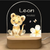 Personalisiertes Baby-Nachtlicht mit Holzsockel – USB 3D Lampe mit Namen