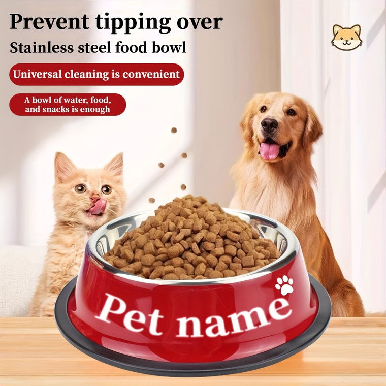 Personaliserter Edelstahl-Futternapf für Hunde & Katzen – Mit Gravur