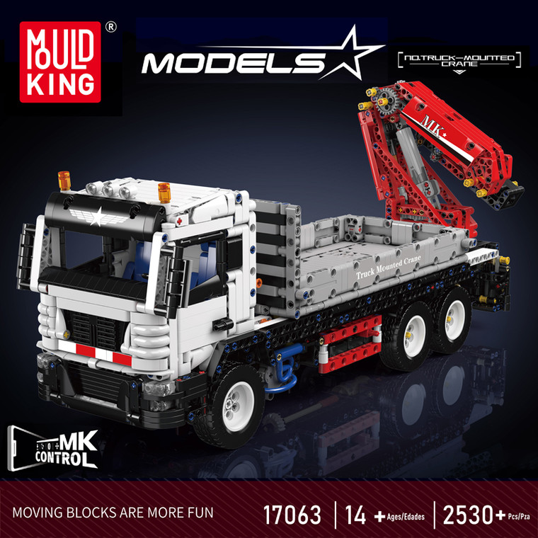 MOULD KING 17063 – Ferngesteuerter Technik-Kranwagen | RC & App-Steuerung | 2590 Teile