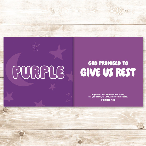 Promises by Rebecca Lopez Children's Colors Board Book Interior - Purple