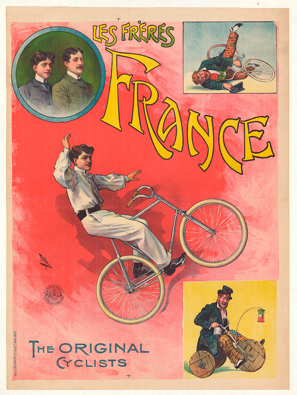 Les Freres France Original Vintage Bicycle Poster by Faria