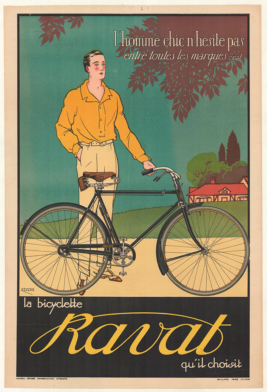 Bicyclette Ravat Original Vintage Bicycle Poster by Armando Rapeno