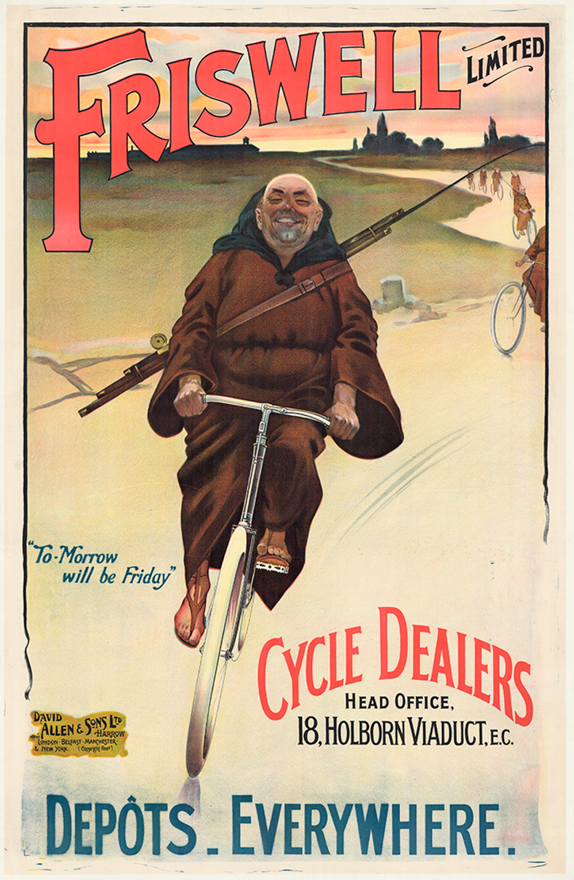 Friswell Ltd. Cycle Dealers Original Vintage Bicycle Poster