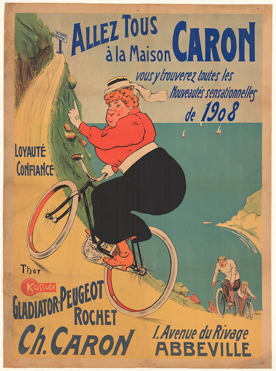 Caron Original Vintage Bicycle Poster by Thor