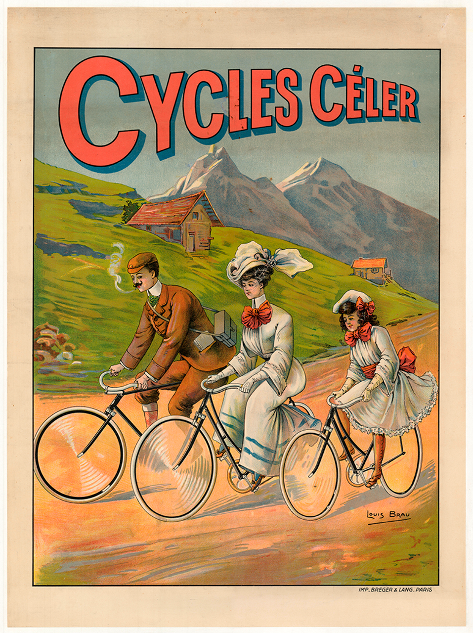 Cycles Celer Original Vintage Bicycle Poster by Brau