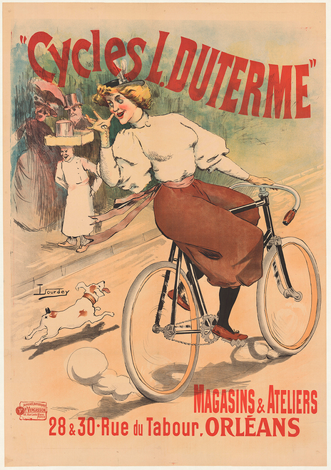 Cycles L. Duterme Original Vintage  Bicycle Poster by Lourdey
