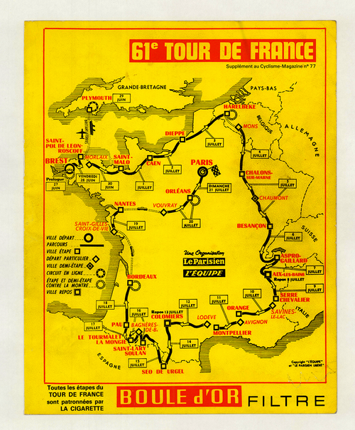 Affiche Vintage Originale Tour De France Pernod 1958 - Cyclisme - Format 22x15 Pouces - Certifiée
