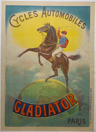 Affiche Plastifiée Cycles Gladiator - Mich - Humour Vintage - Affiche Déco