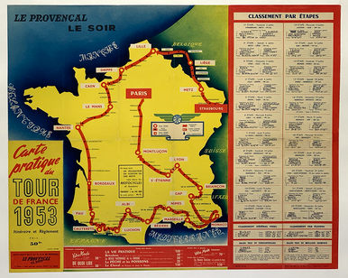 Lot De 3 Cartes Officielles Du Tour De France 1951-1953 – Édition Miroir (Guide Spectateur, Vintage)