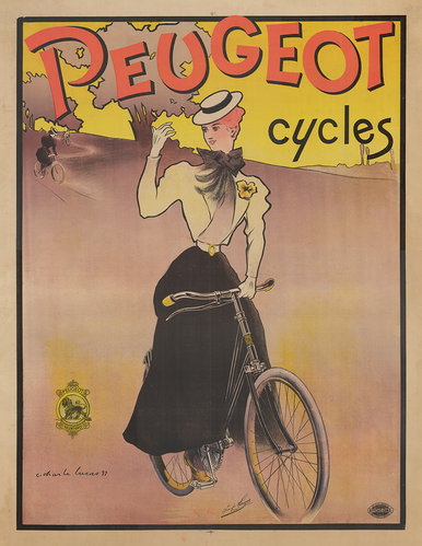 Affiche Cycles Peugeot 1931 – Bleu Blanc Rouge – Sous Plastique, Super état !