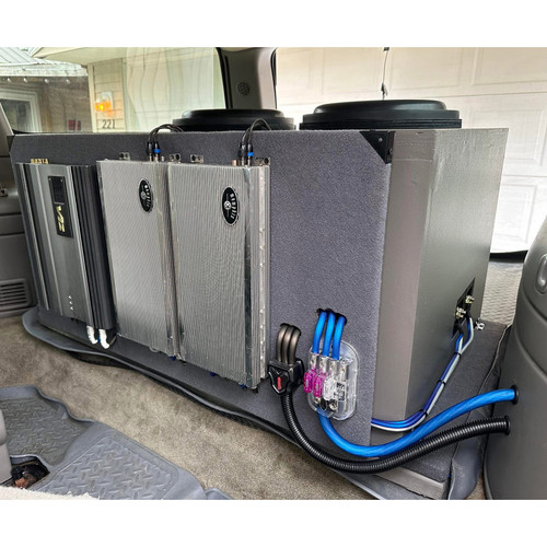 Memphis Audio & Alpine Amplifier Installation Wiring on Amp Rack w/Dual Subwoofers