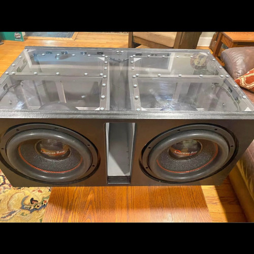 Dual American Bass HAWK 12 Inch Subwoofer Setup w/Custom Clear Top Ported Box