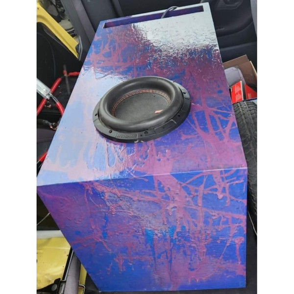 Memphis Audio Subwoofer w/Large Custom Splatter Paint Ported Box