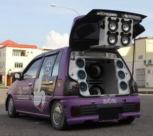Purple Mickey Mouse Audio Build Vehicle w/NT Power Amplifiers & Pro Audio Speakers