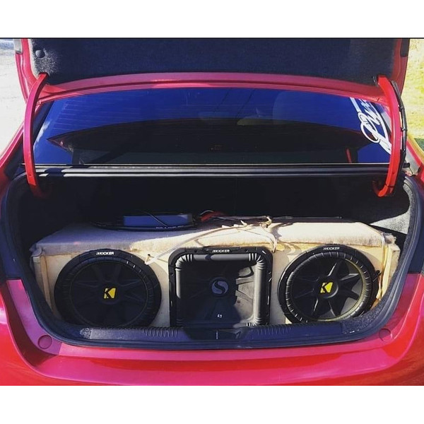 Mismatched Triple Kicker Subwoofer Setup w/Custom Built Trunk Sub Box