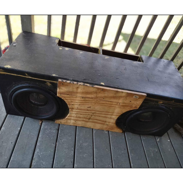 Dual American Bass HAWK Subwoofers w/Custom DIY Plywood Ported Box