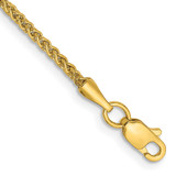 14K 9 inch 1.55mm Semi-Solid Wheat with Lobster Clasp Anklet
