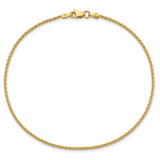 14k 9 inch 1.5mm Parisian Wheat with Lobster Clasp Anklet