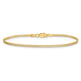 14K 9 inch 1.85mm Semi-Solid Curb with Lobster Clasp Anklet