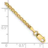 14K 9 inch 1.8mm Lightweight Flat Bismark with Lobster Clasp Anklet