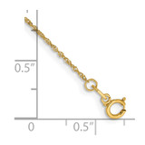 14K 9 inch 1mm Singapore with Spring Ring Clasp Anklet