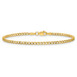 14K 9 inch 2.5mm Semi-Solid Curb with Lobster Clasp Anklet