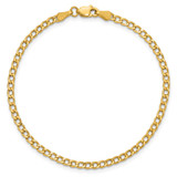14K 9 inch 2.85mm Semi-Solid Curb with Lobster Clasp Anklet