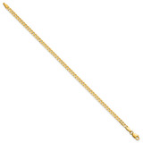 14K 9 inch 2.9mm Flat Beveled Curb with Lobster Clasp Anket