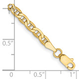 14K 9 inch 3.2mm Semi-Solid Anchor with Lobster Clasp Anklet