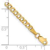 14K 9 inch 3.35mm Semi-Solid Curb with Lobster Clasp Anklet