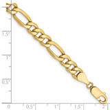 14K 9 inch 6.25mm Semi-Solid Figaro with Lobster Clasp Chain