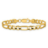 14K 9 inch 6mm Concave Open Figaro with Lobster Clasp Chain