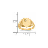 14k 9.0x11.0mm Closed Back AA Diamond Signet Ring