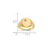14k 9.0x11.0mm Closed Back Diamond Signet Ring Mounting
