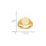 14k 9.5x8.5mm Closed Back Signet Ring - RS-B2B39A1D-4048