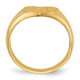 14k 9.5x9.5mm Open Back Heart Signet Ring