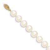 14k 9-10mm White Near-Round Freshwater Cultured Pearl 16 inch Necklace
